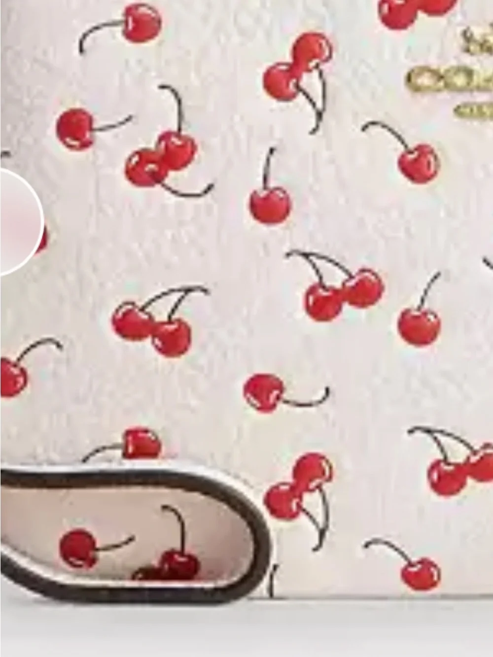 Cherry Print Women’s wristlet  Bag - White & Red